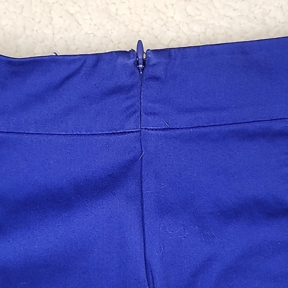 0051. EUC ~ Worthington ~ Royal Blue Skirt ~ Flattering Seams ~ Rear Kick Pleat - Picture 8 of 9